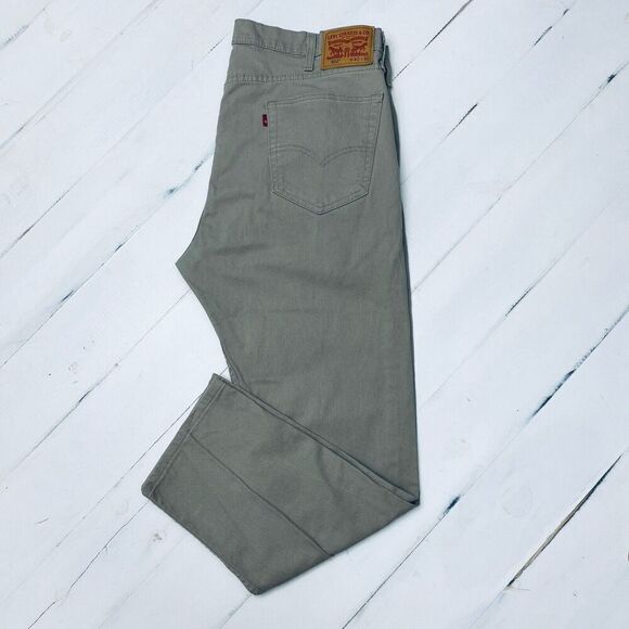 Levi's 502 All Seasons Men's Khaki Tan Regular Tapered Fit Chino Tag 40x30 - Picture 3 of 14